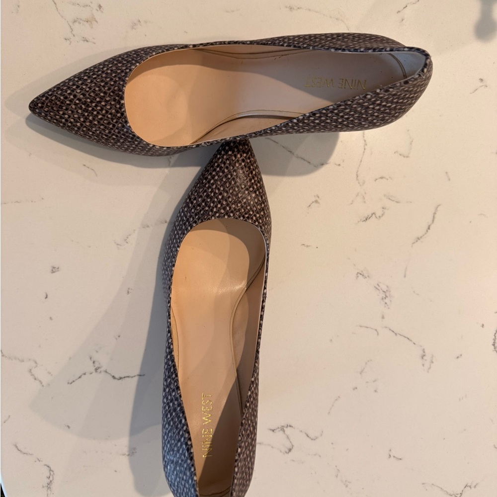 Nine West Textured Brown Heels